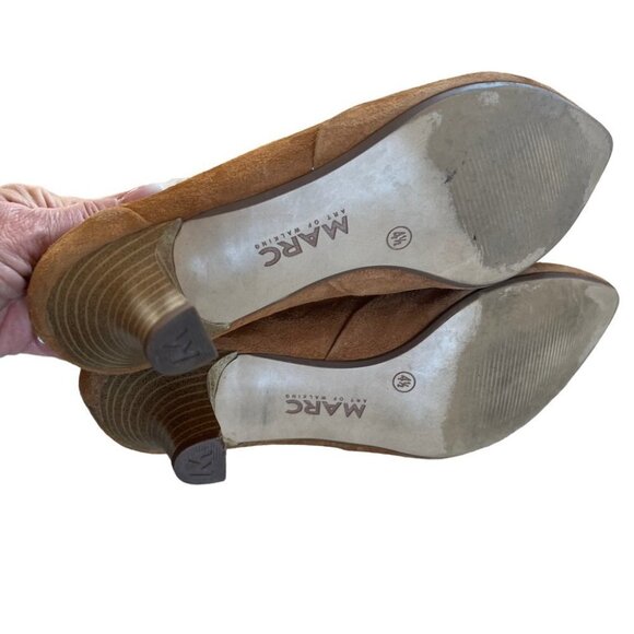 𝅺marc Art of Walking Lace Up Pumps Beige Suede Size 6.5 - Picture 6 of 6